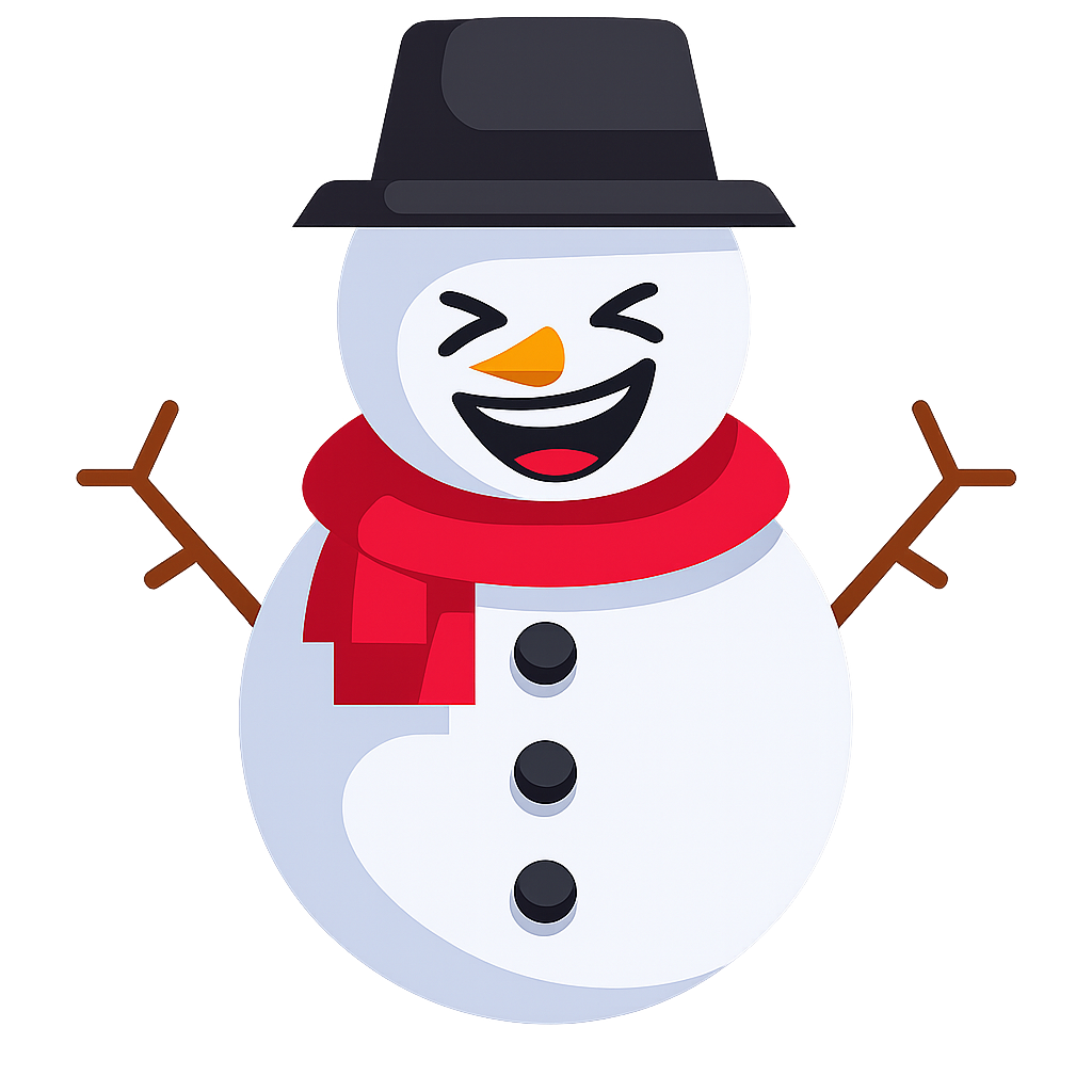 Bonhomme de neige qui rigole